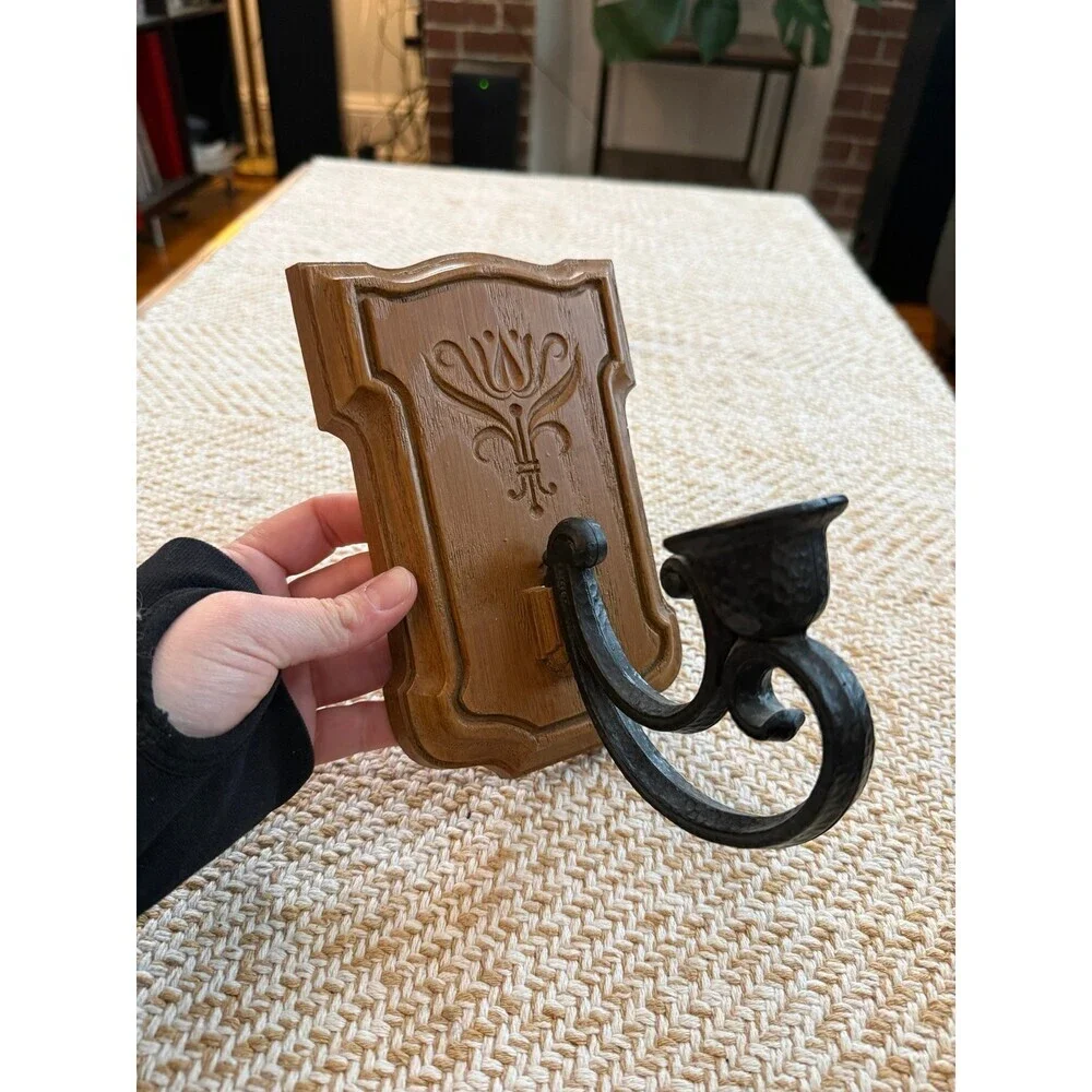 Vintage Plastic Wall Candle Sconce Decor